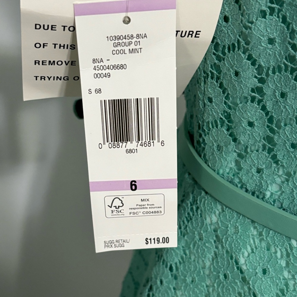 Evan-Picone cool mint Green dress, Women 6 NWT - Picture 8 of 9